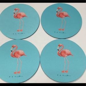 New coasters 4” pink flamingo set of 4.